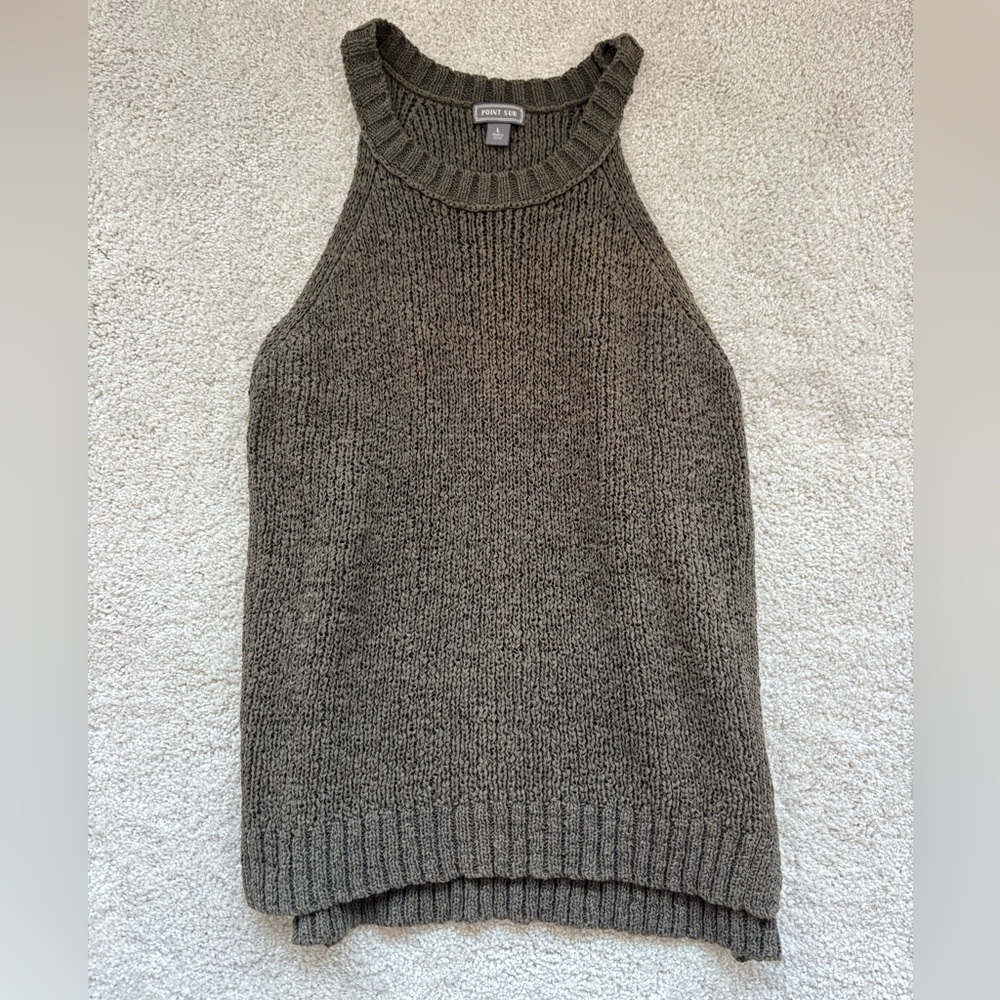 Point Sub Olive Sweater Top